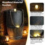 Outdoor Water Fountain with Bird Waterer