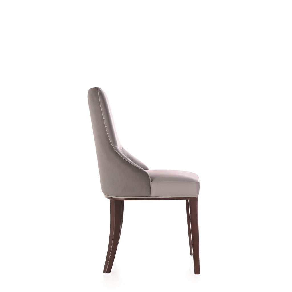 Shubert Vegan Leather and Velvet Dining Chair