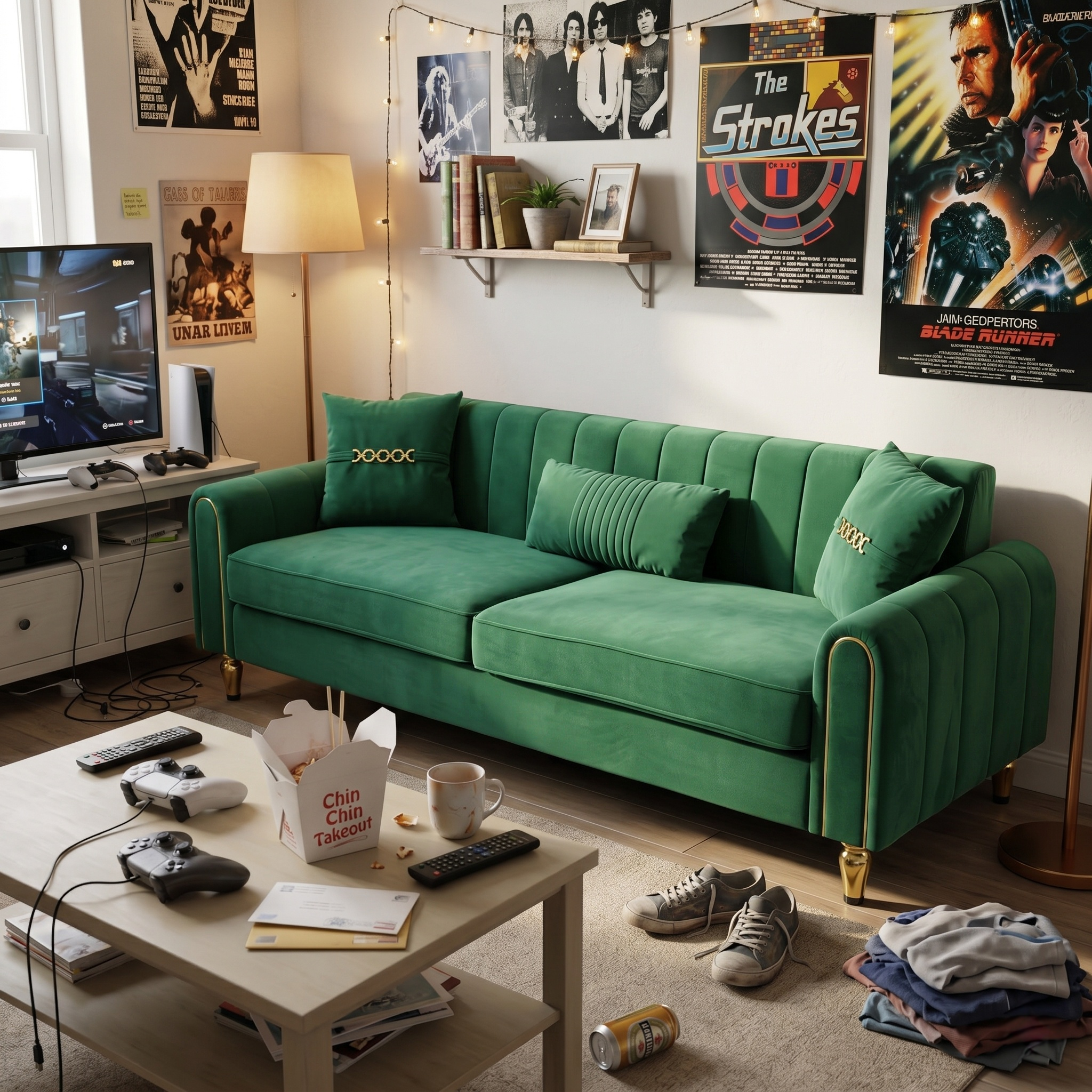 FX-P11-GR 3 Seater Contemporary Upholstered Sofa