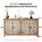 60" Wood Accent Cabinet with 4 Doors