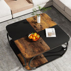 39” Square Coffee Table with Storage Shelf