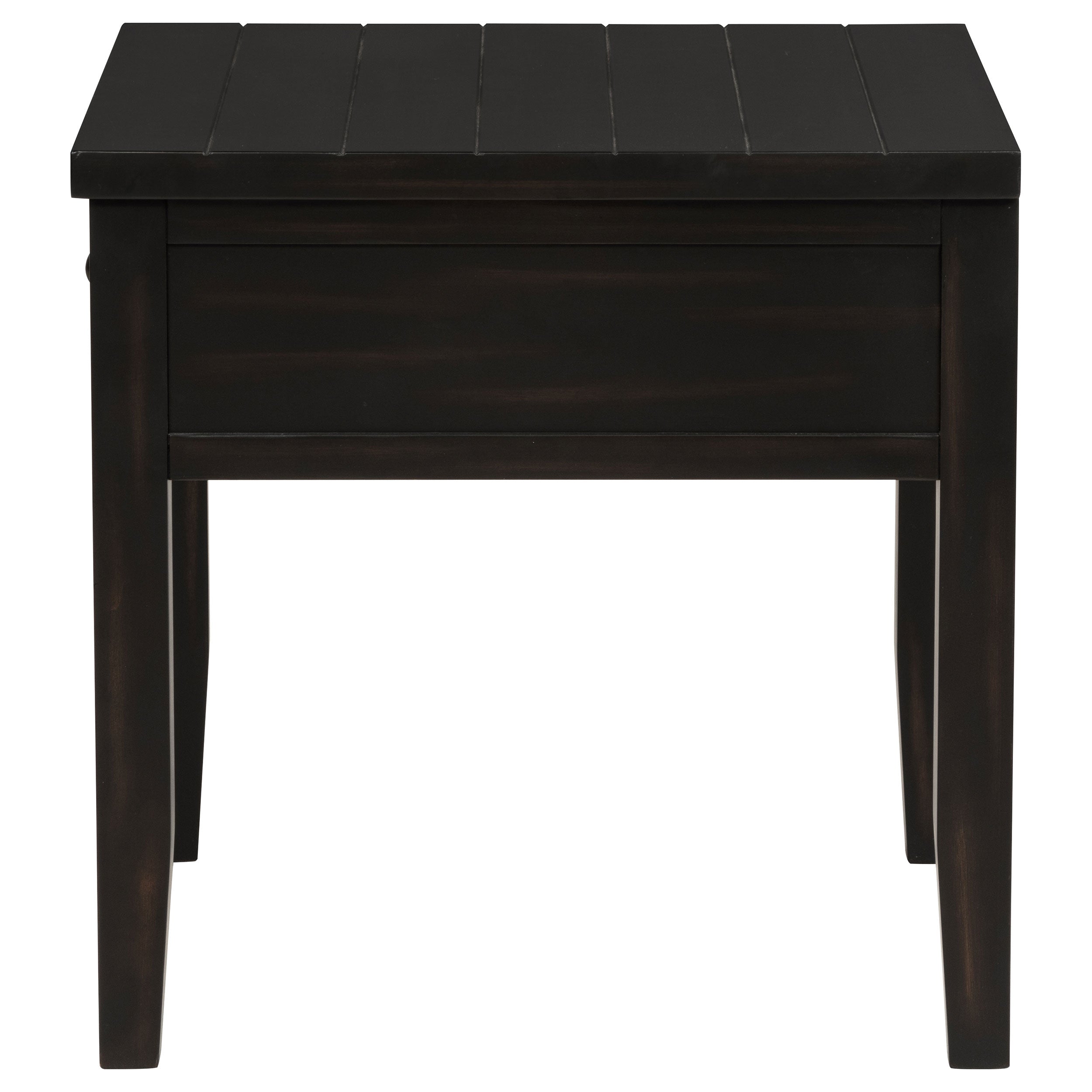 Sutter Distressed Java 1-Drawer Square End Table