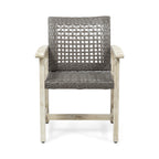 Hampton Wood and Wicker Dining Chair Set of 2