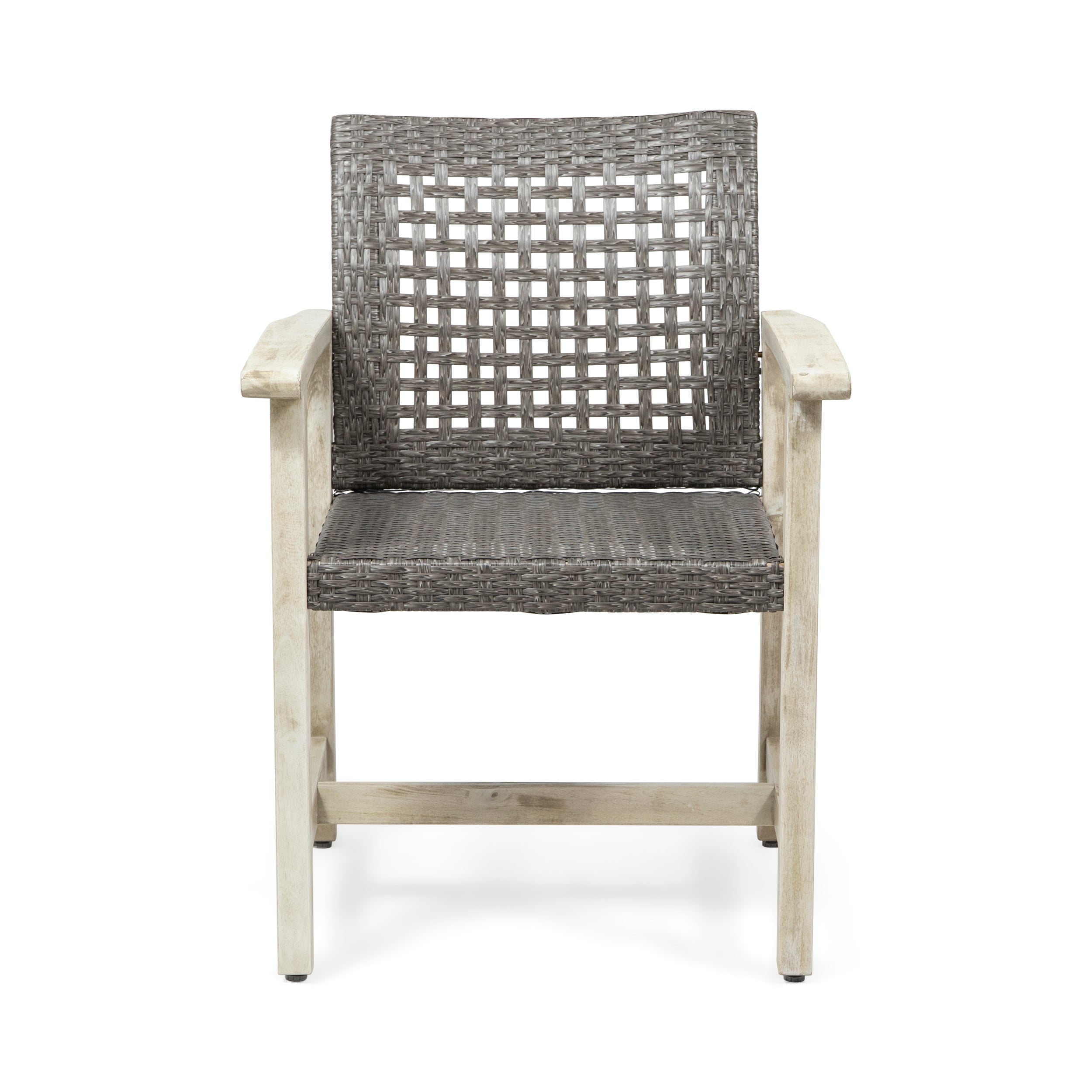 Hampton Wood and Wicker Dining Chair Set of 2