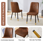 Brown Suede-like Velvet Dining Chair Set (Two-Pack)