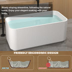 59" Rectangle Linear Acrylic Freestanding Bathtub