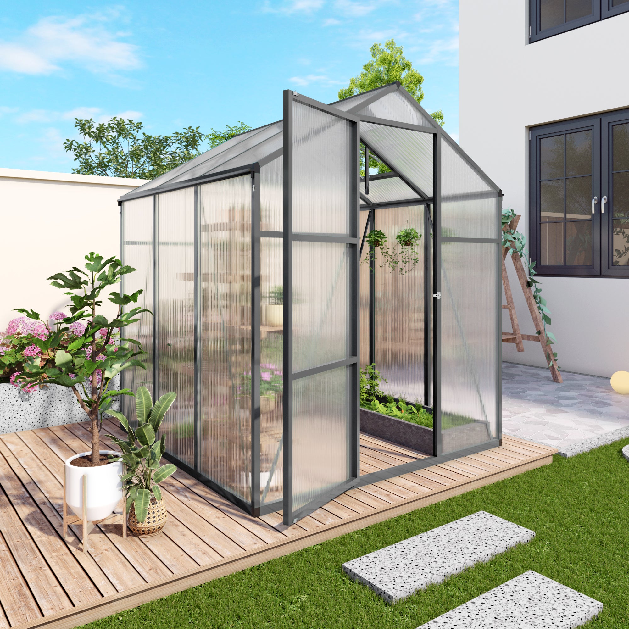Heavy Duty Aluminum Greenhouse 6x6 FT