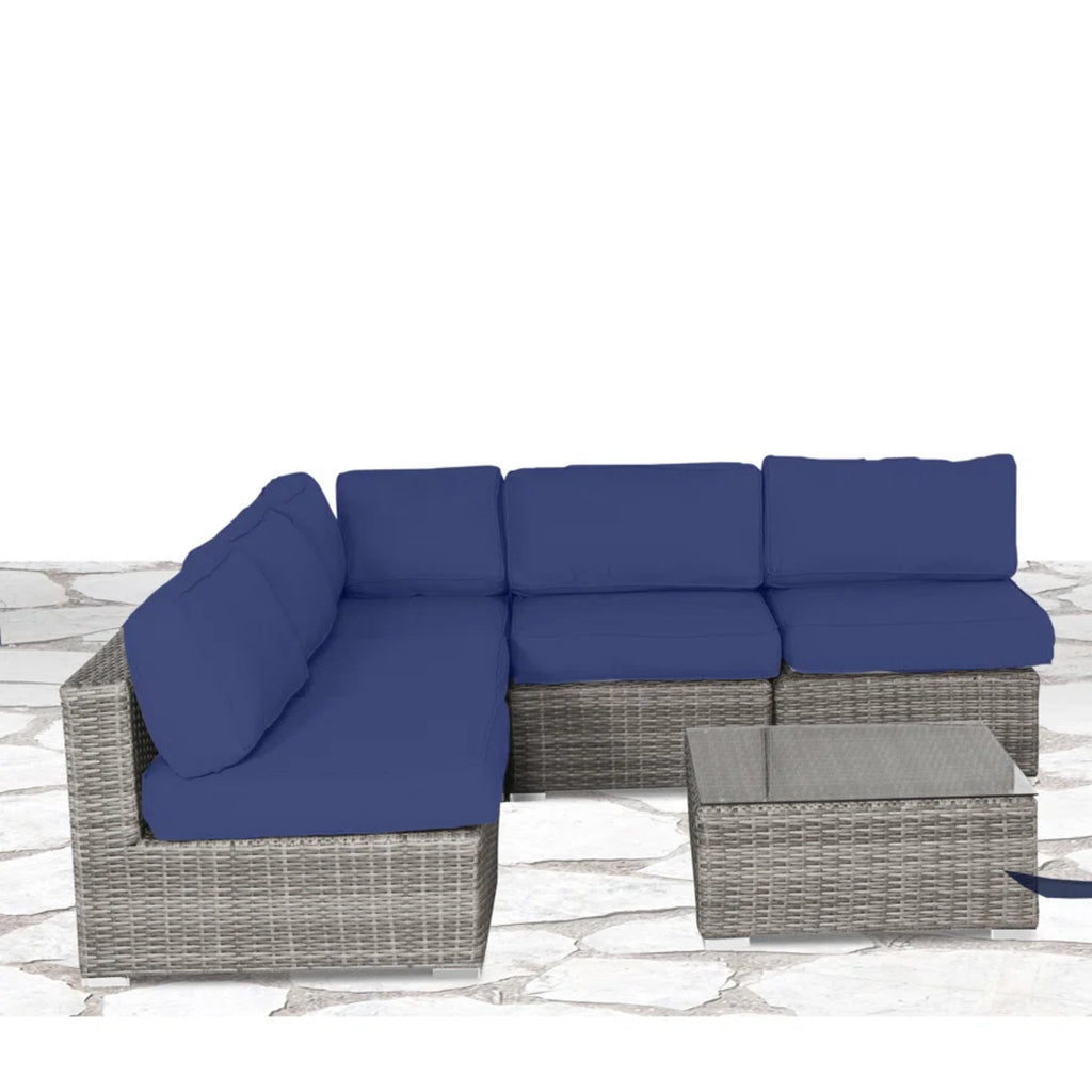 Fully Assembled 6-Piece Wicker Patio Furniture Set with Cushions