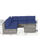 Fully Assembled 6-Piece Wicker Patio Furniture Set with Cushions