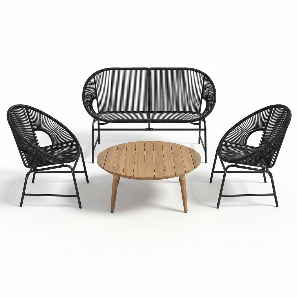 NUSA Outdoor Patio 4-Pcs Chat Set