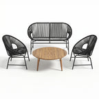 NUSA Outdoor Patio 4-Pcs Chat Set