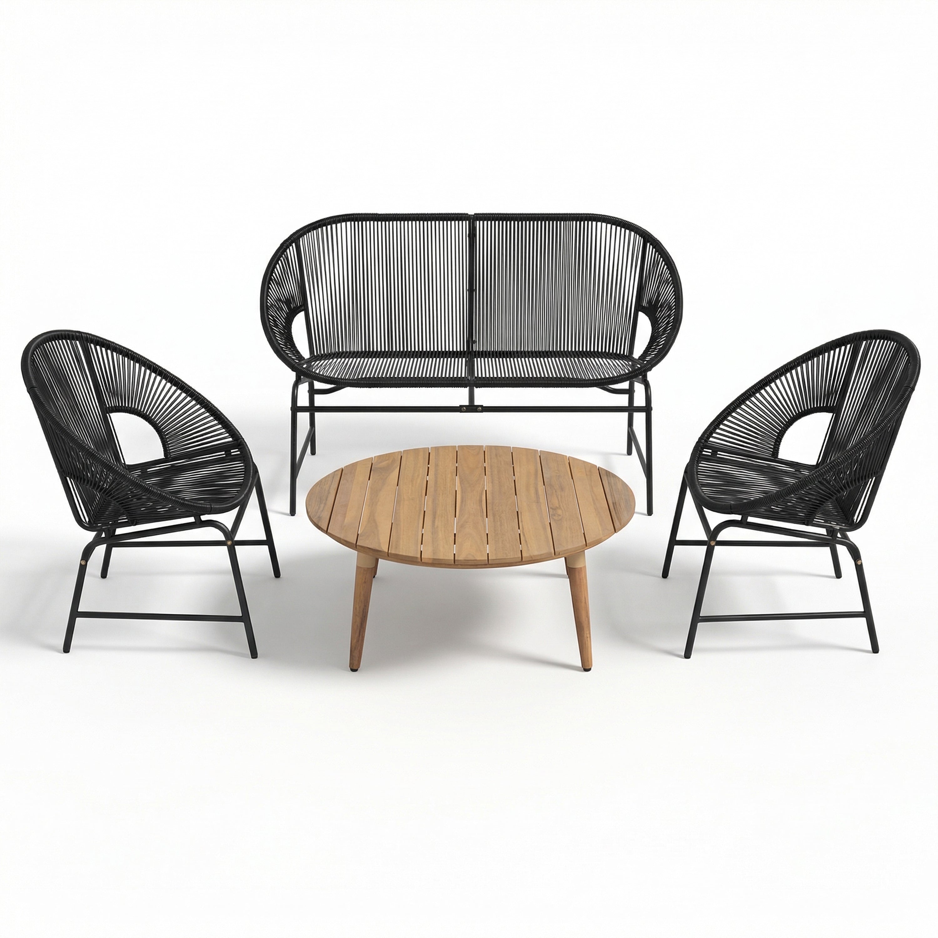NUSA Outdoor Patio 4-Pcs Chat Set