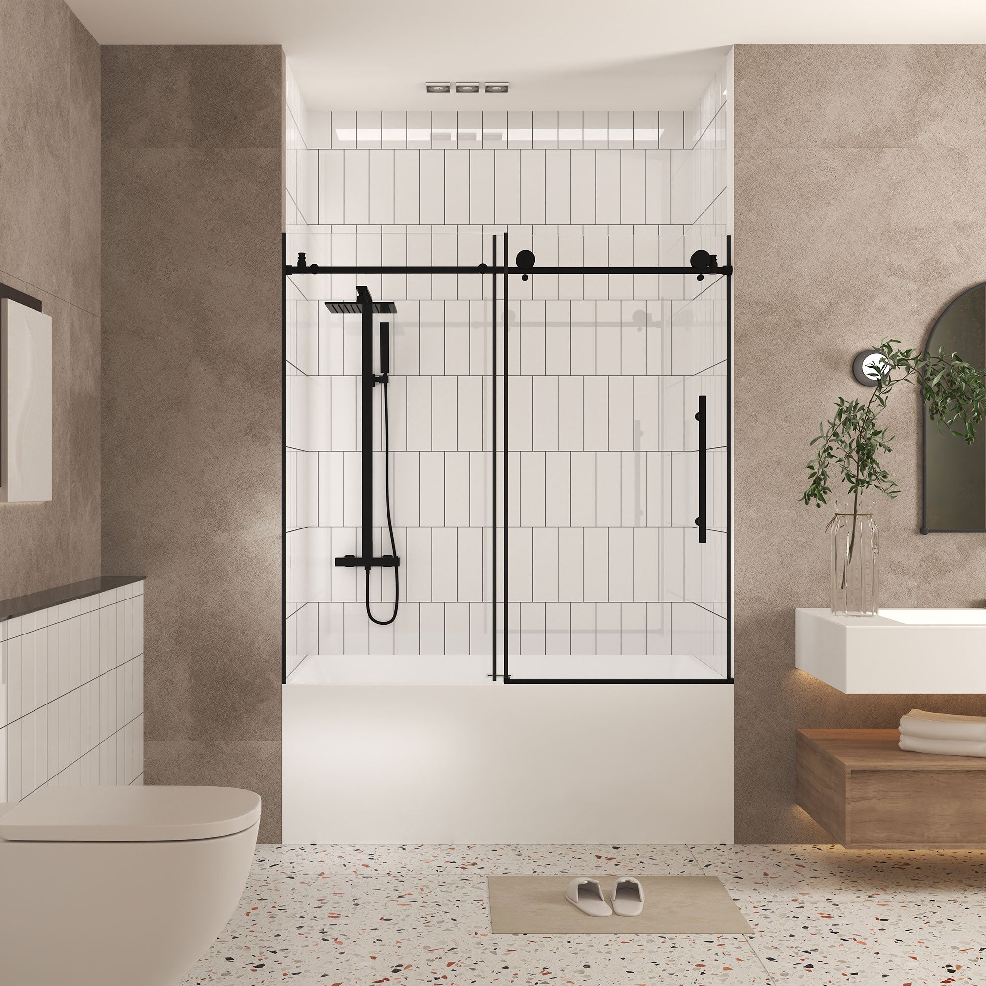 Frameless Shower Door 56-60"W x 60"H