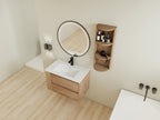 30" Wall-Mounted Bathroom Vanity With Sink and Storage Rack