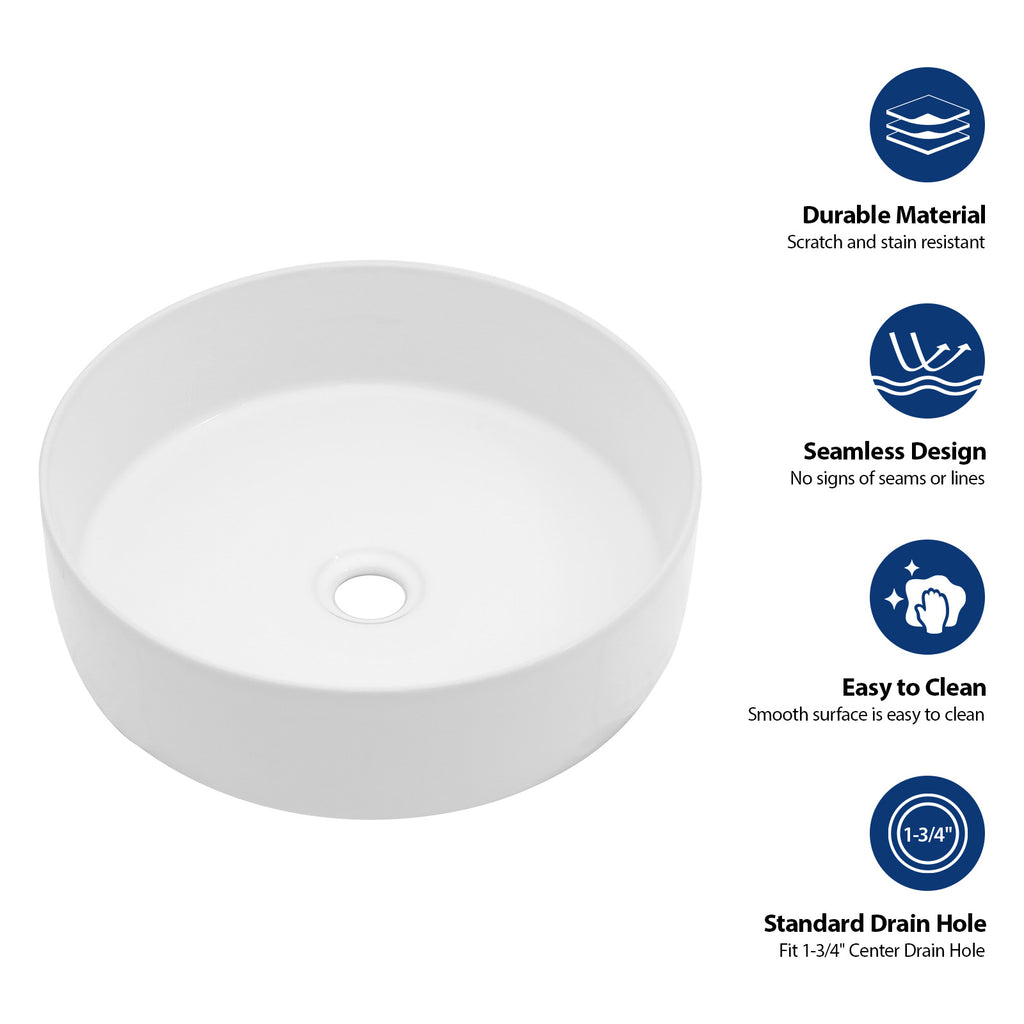 15.75"x15.75" Ceramic Vessel Sink