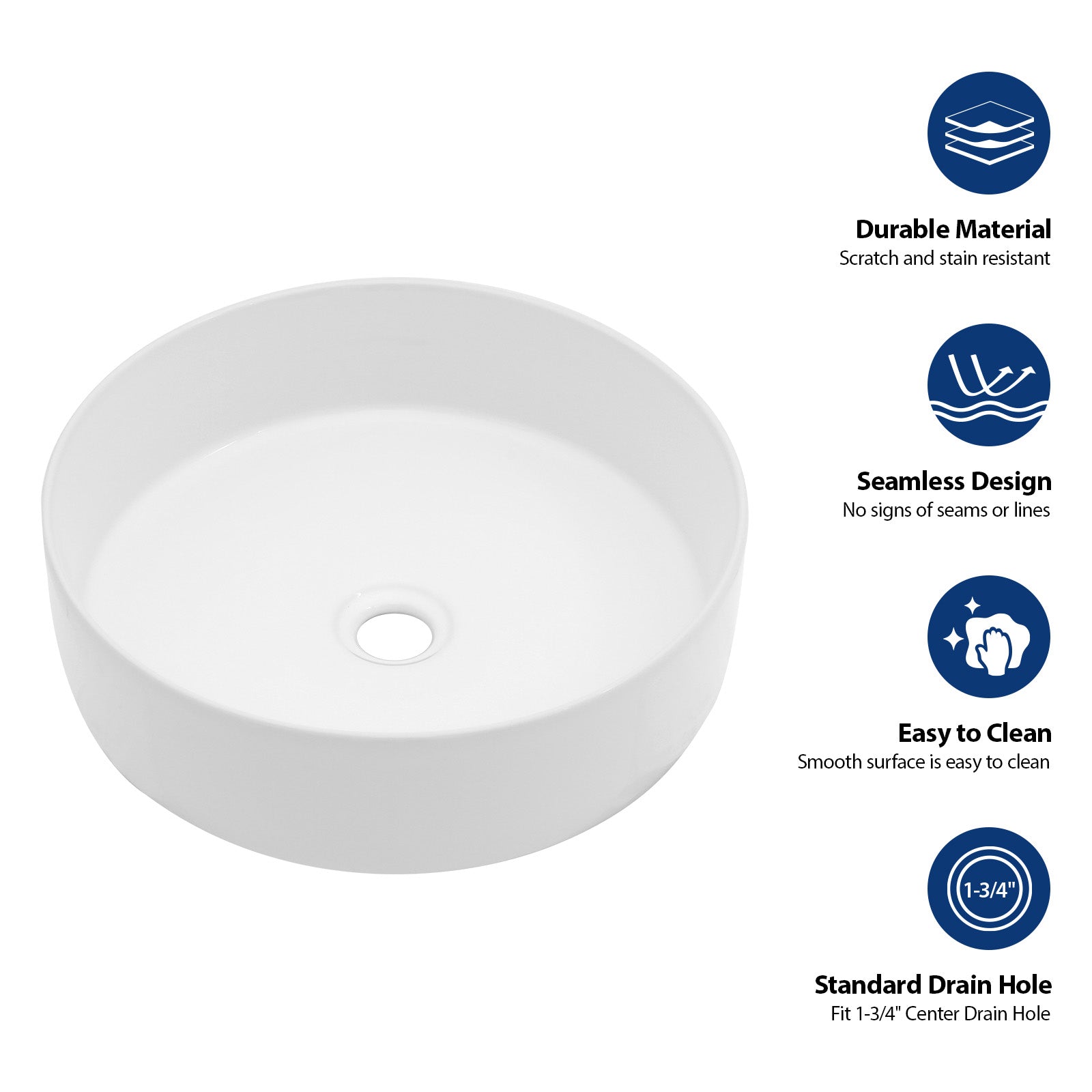 15.75"x15.75" Ceramic Vessel Sink
