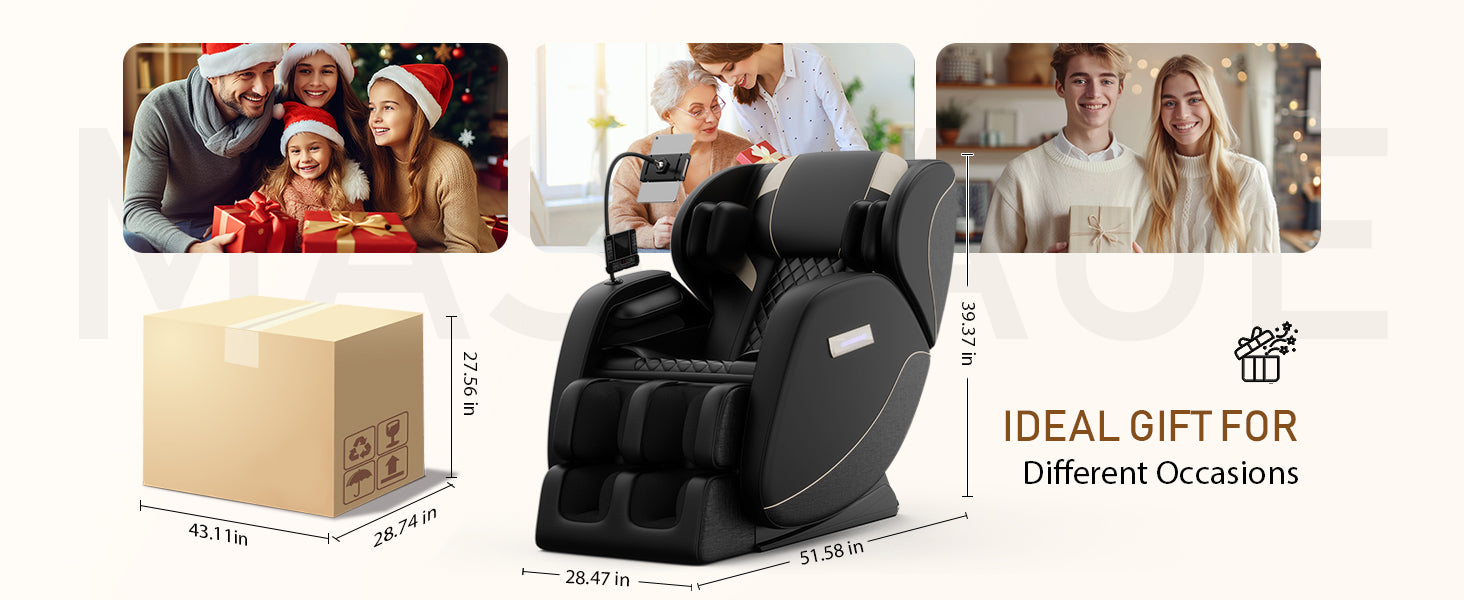 Massage Chair Recliner with Zero Gravity and Full Body Air Pressure