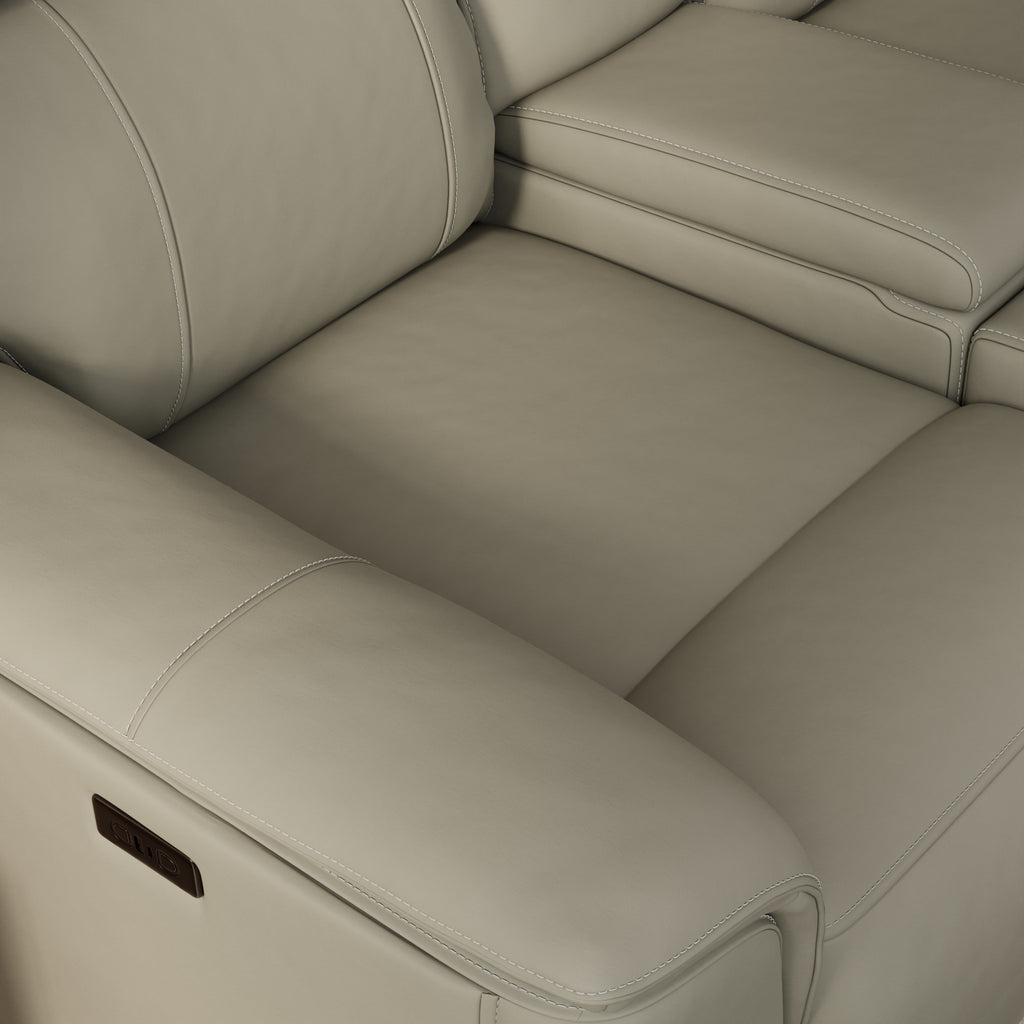 Oslo Dual Power Reclining Love Seat with Console in Mineral