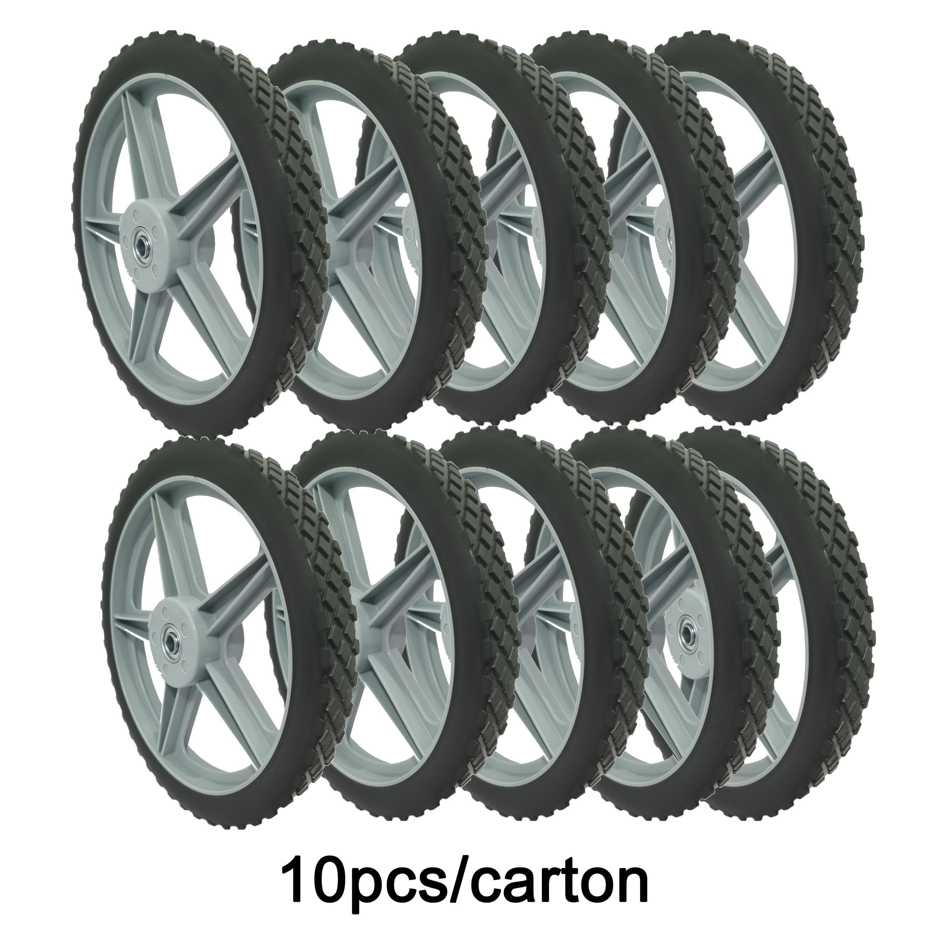 12" Spoked Plastic Wheel and Tire - 10 Pack