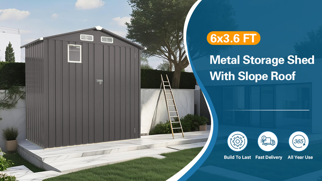 6X 3.6FT Metal Outdoor Storage Shed