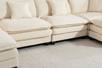 Modern 4-Seat Sectional Sofa with 2 Ottomans