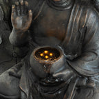 28" H Outdoor Buddha Waterfall Fountain