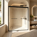 56-60" W × 72" H Tempered Glass Aluminum Frame Double Sliding Shower Door