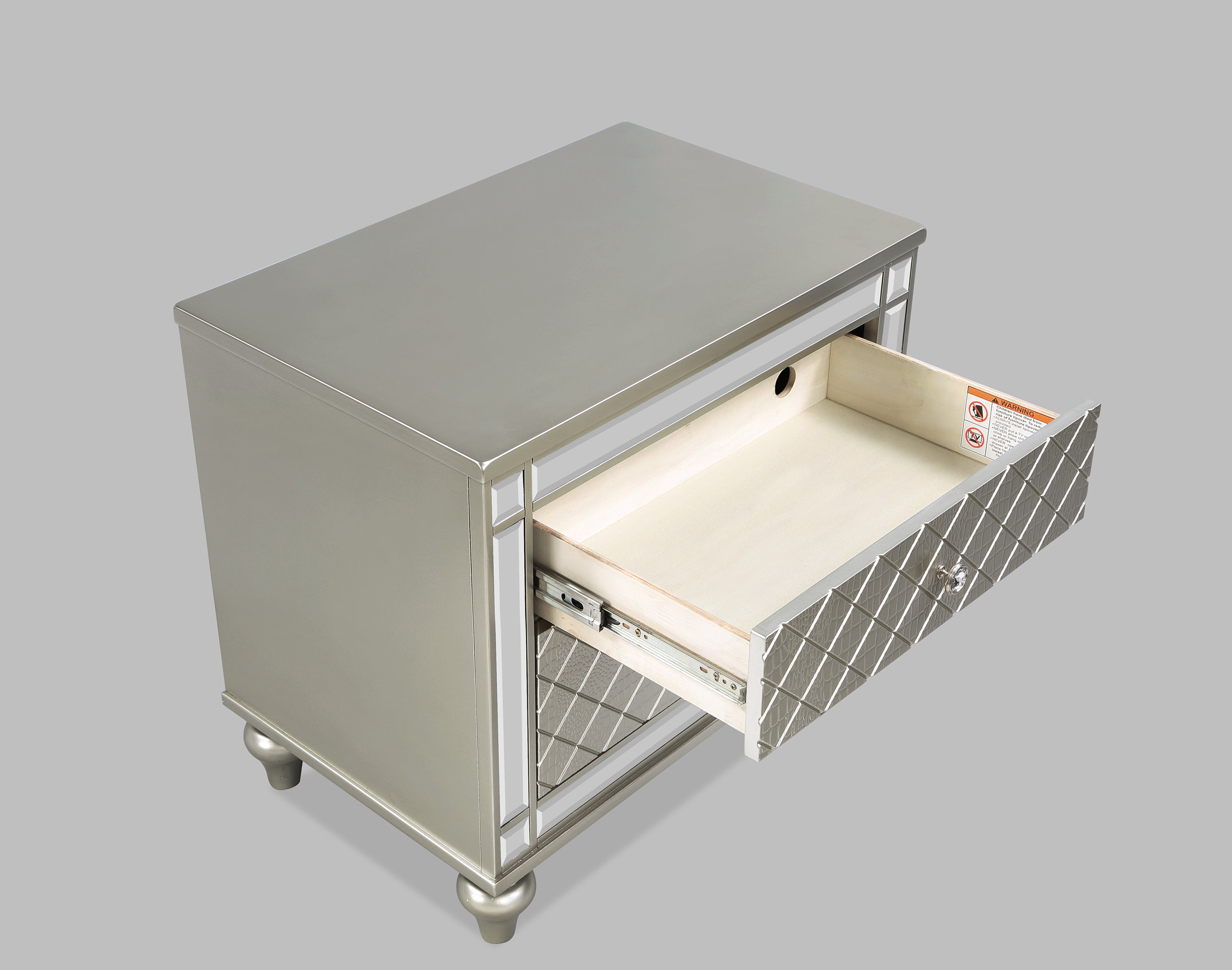 Glam 2-Drawer Bedroom Nightstand