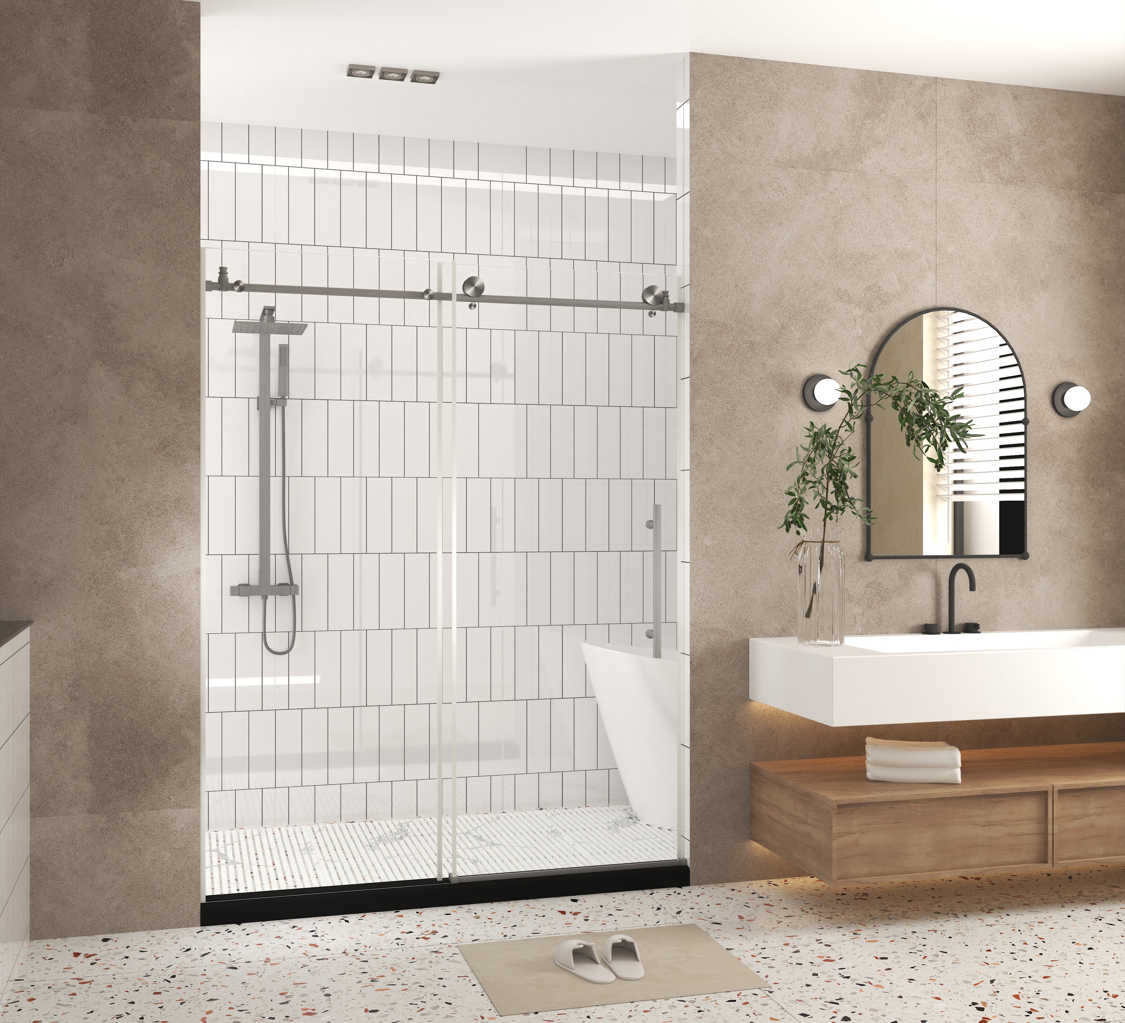 Frameless Shower Door 44-48"W x 76"H