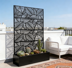 70.87" H × 46.06" W Leaf Pattern Privacy Screen with Planter Box