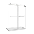 Brushed Nickel Reversible Installation Double Bypass Sliding Shower Door