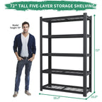 72"H 5-Tier Adjustable Heavy Duty Shelving Rack