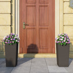 Pack of 2 Square Planters with Automatic Watering System