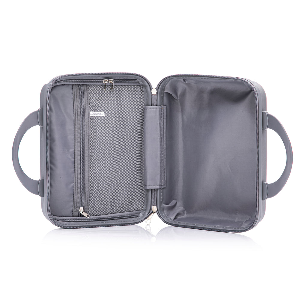 Light Gray 4-Piece Spinner Wheel Luggage Set with Cosmetic Case