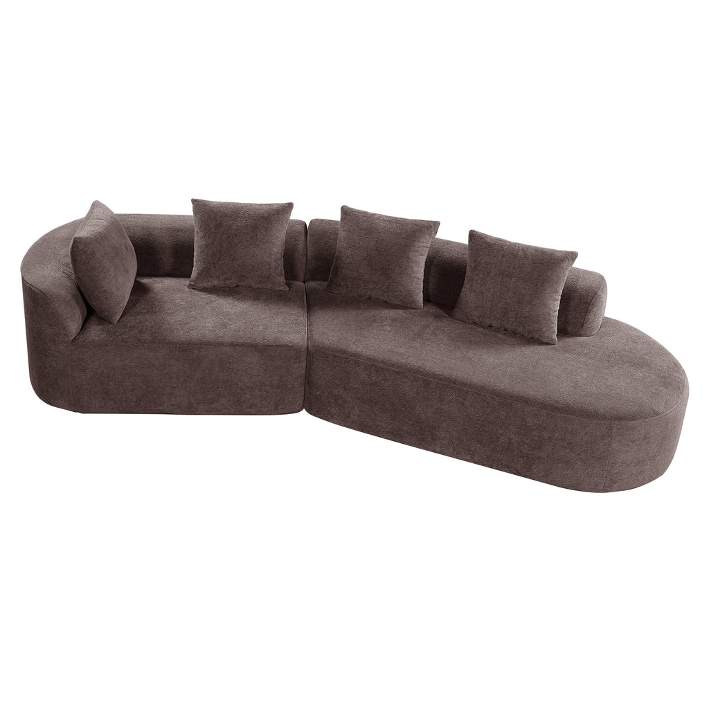 116" Modern Curved Sectional Sofa with Chaise Lounge