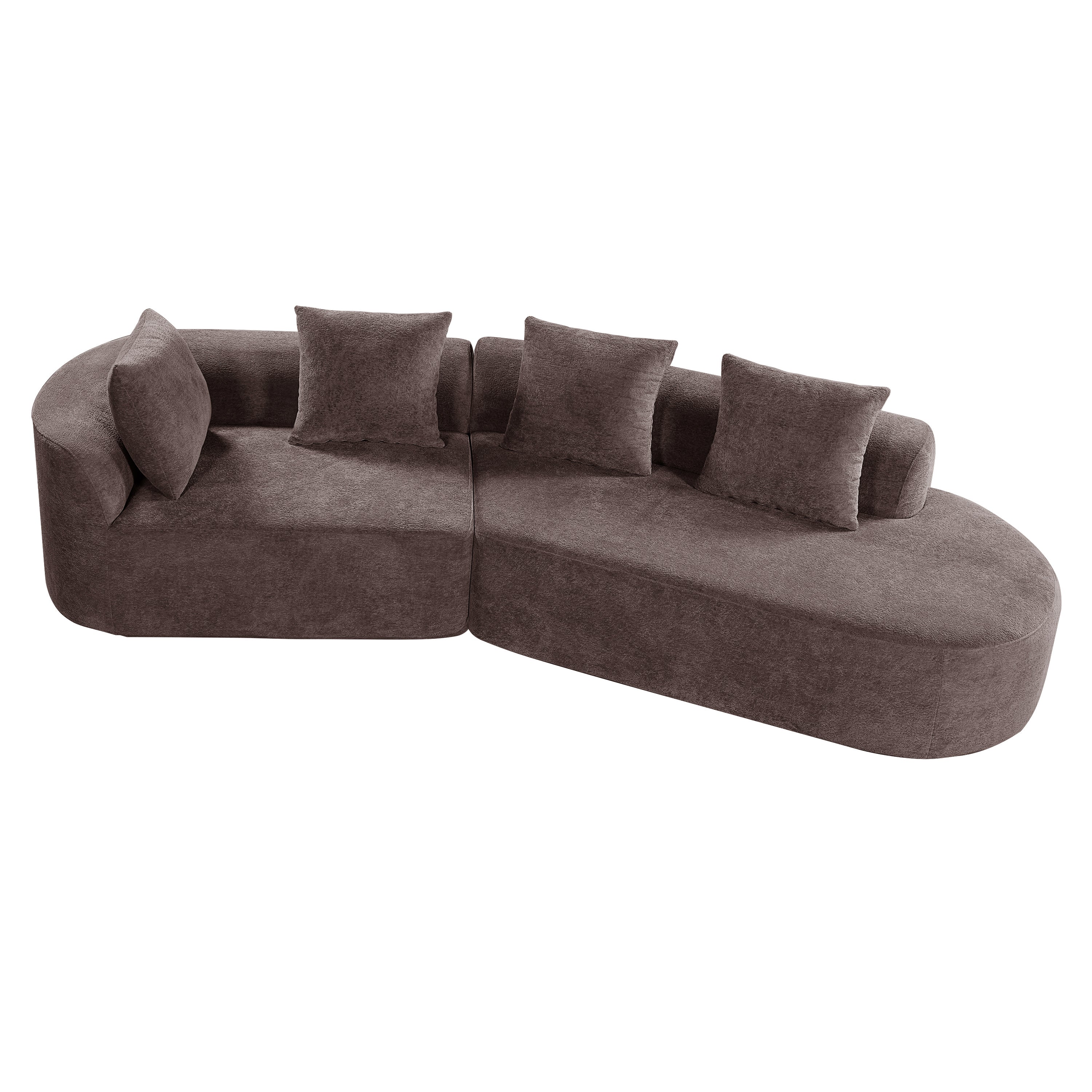 116" Modern Curved Sectional Sofa with Chaise Lounge
