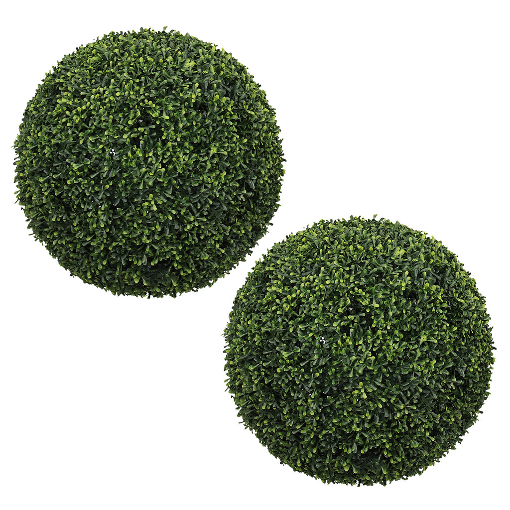 18.5-Inch Topiary Balls - Artificial Outdoor Faux Boxwood Plants