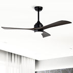 52" Solid Wood Blades Ceiling Fan with Lights Remote Control