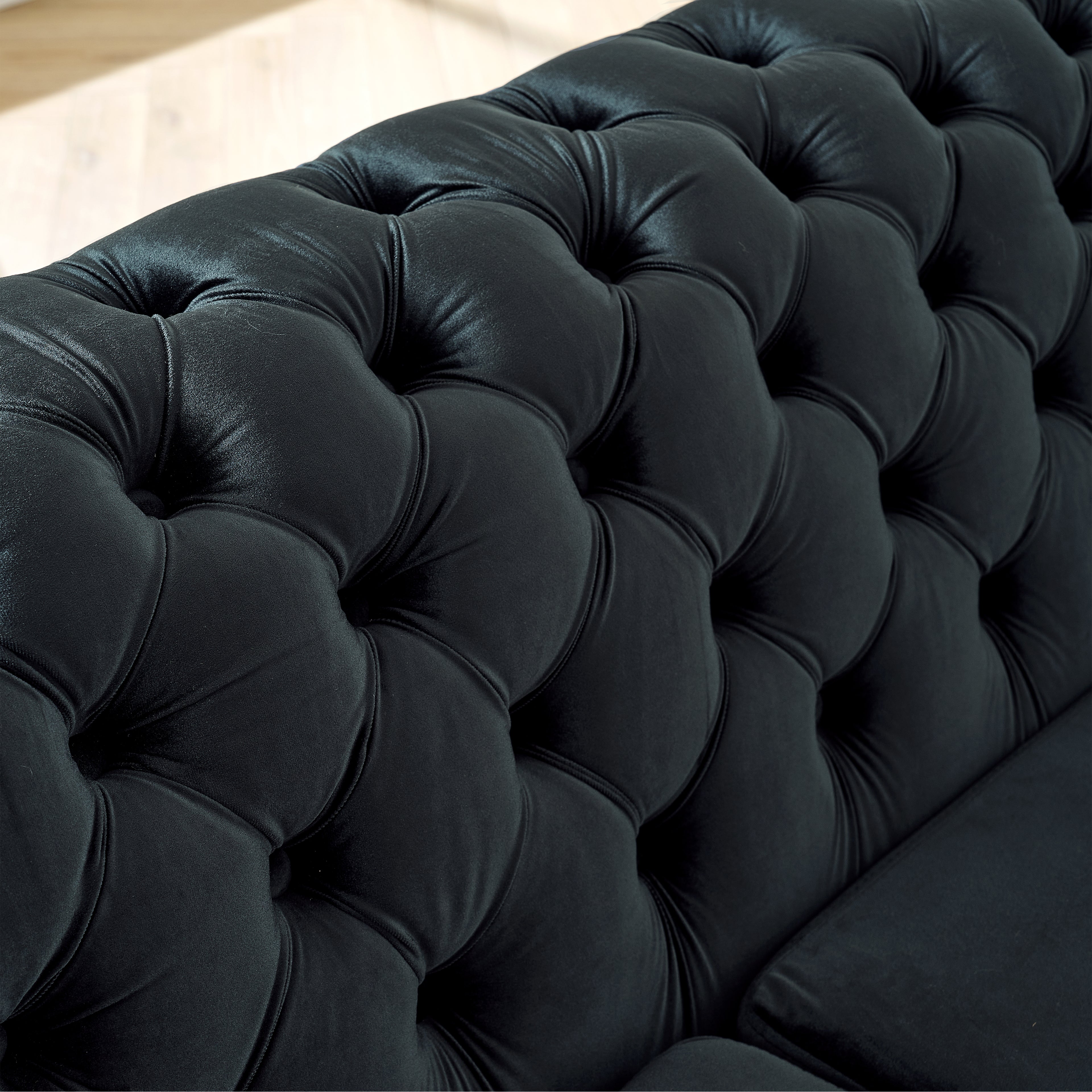 106 Inches L-Shaped Chesterfield Sectional Sofa Set