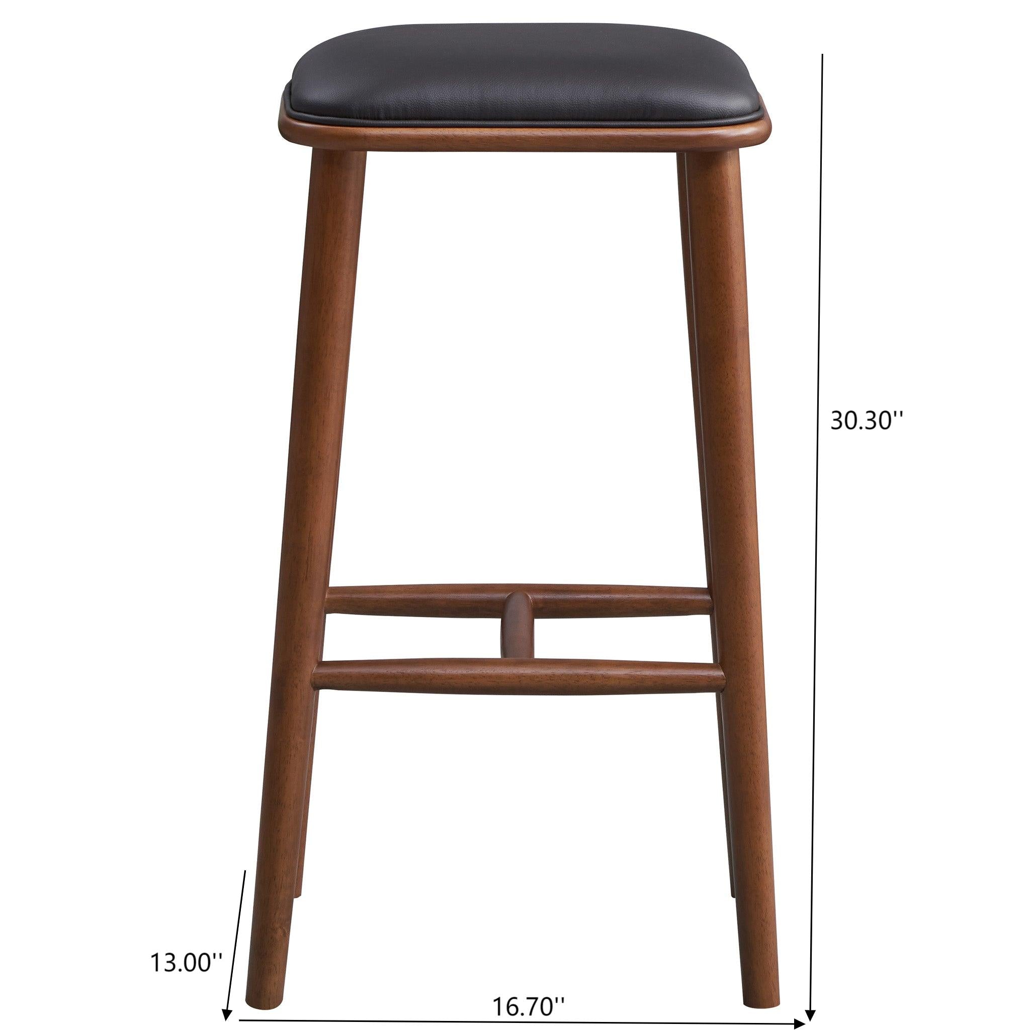 Jason Mid-Century Modern PU Leather Bar Stool