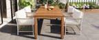 TOPMAX Patio 5pcs Wooden Dining Table Set