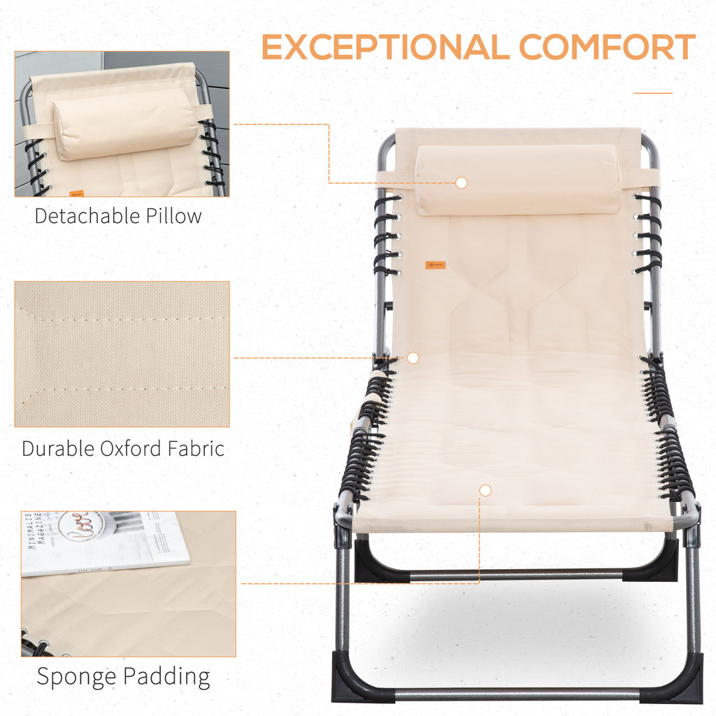 Outsunny Padded Folding Chaise Lounge Chair