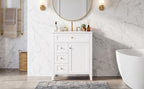 24" Modern Bathroom Vanity with Ceramic Sink and Storage Rack