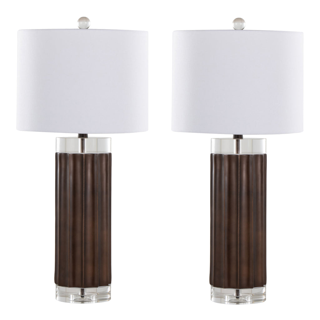 Cylinder Fluted 29.25" Contemporary Polyresin Table Lamp