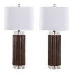 Cylinder Fluted 29.25" Contemporary Polyresin Table Lamp