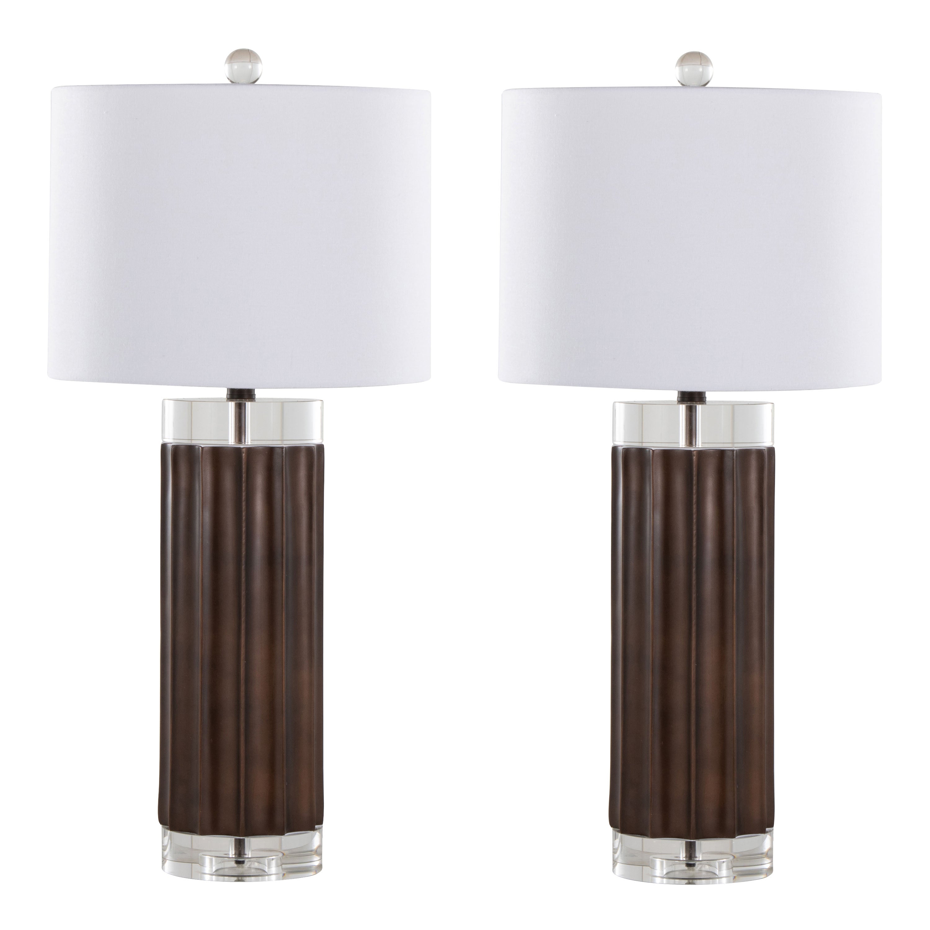 Cylinder Fluted 29.25" Contemporary Polyresin Table Lamp