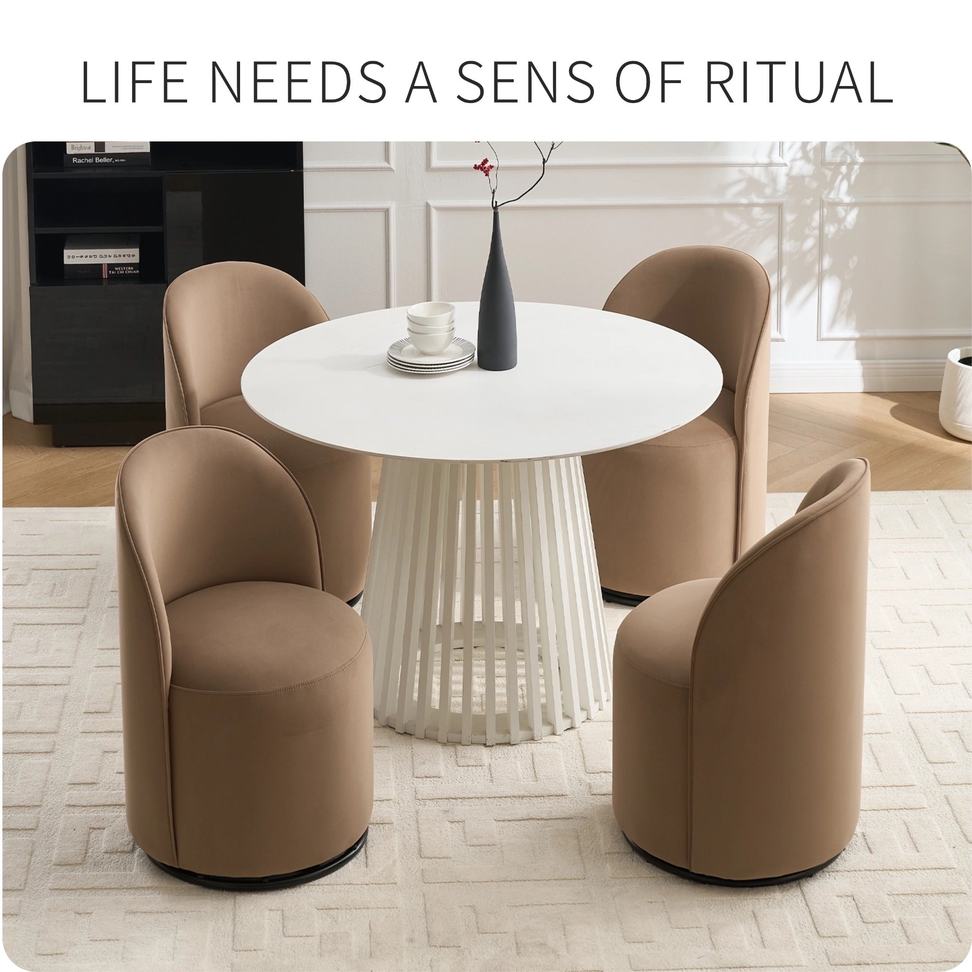 Set Of 1 Upholstered Kitchen & Dining Room Barrel Chair