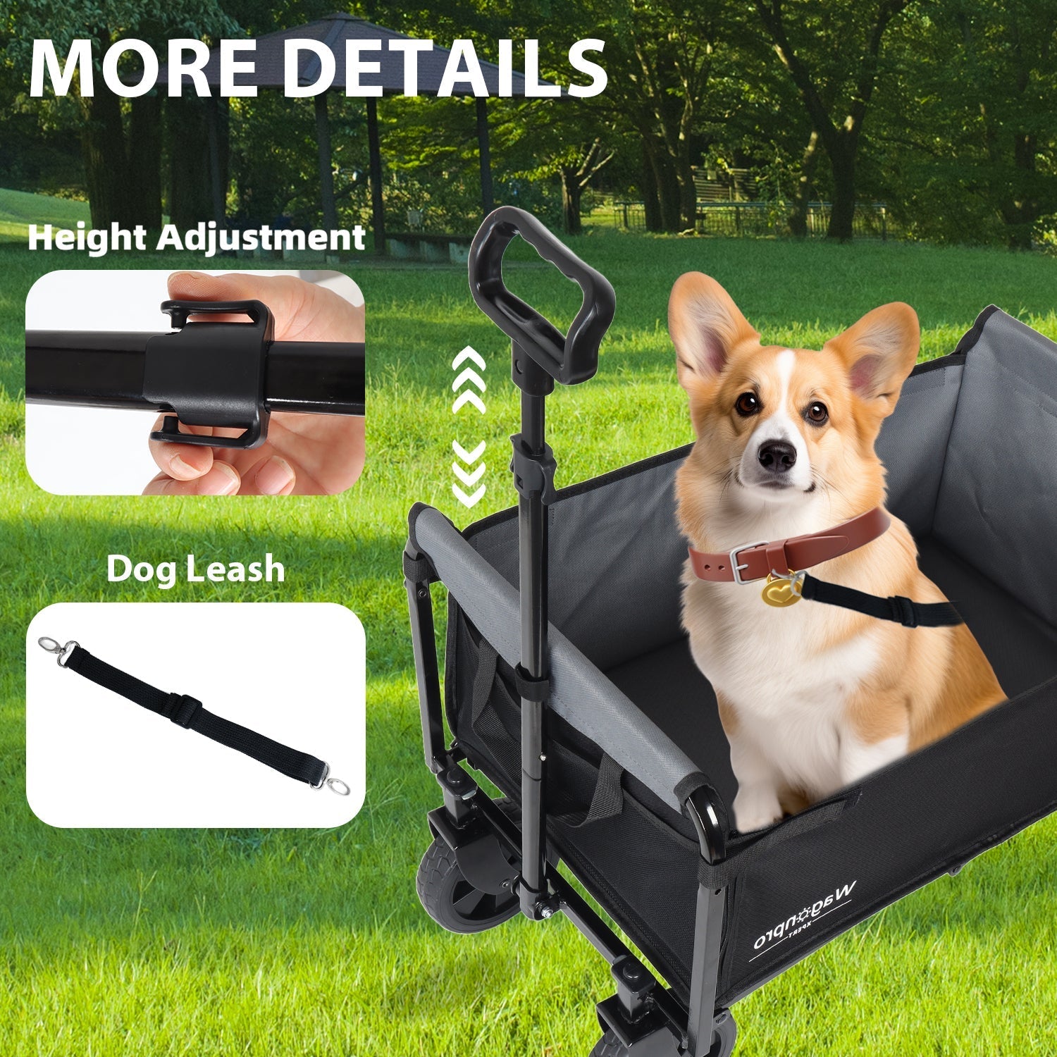 Collapsible Wagon with Wheels - 3 in 1 Lightweight Utility Camping Wagon