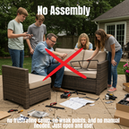 LSI 4-Seater Wicker Conversation Set with Cushions