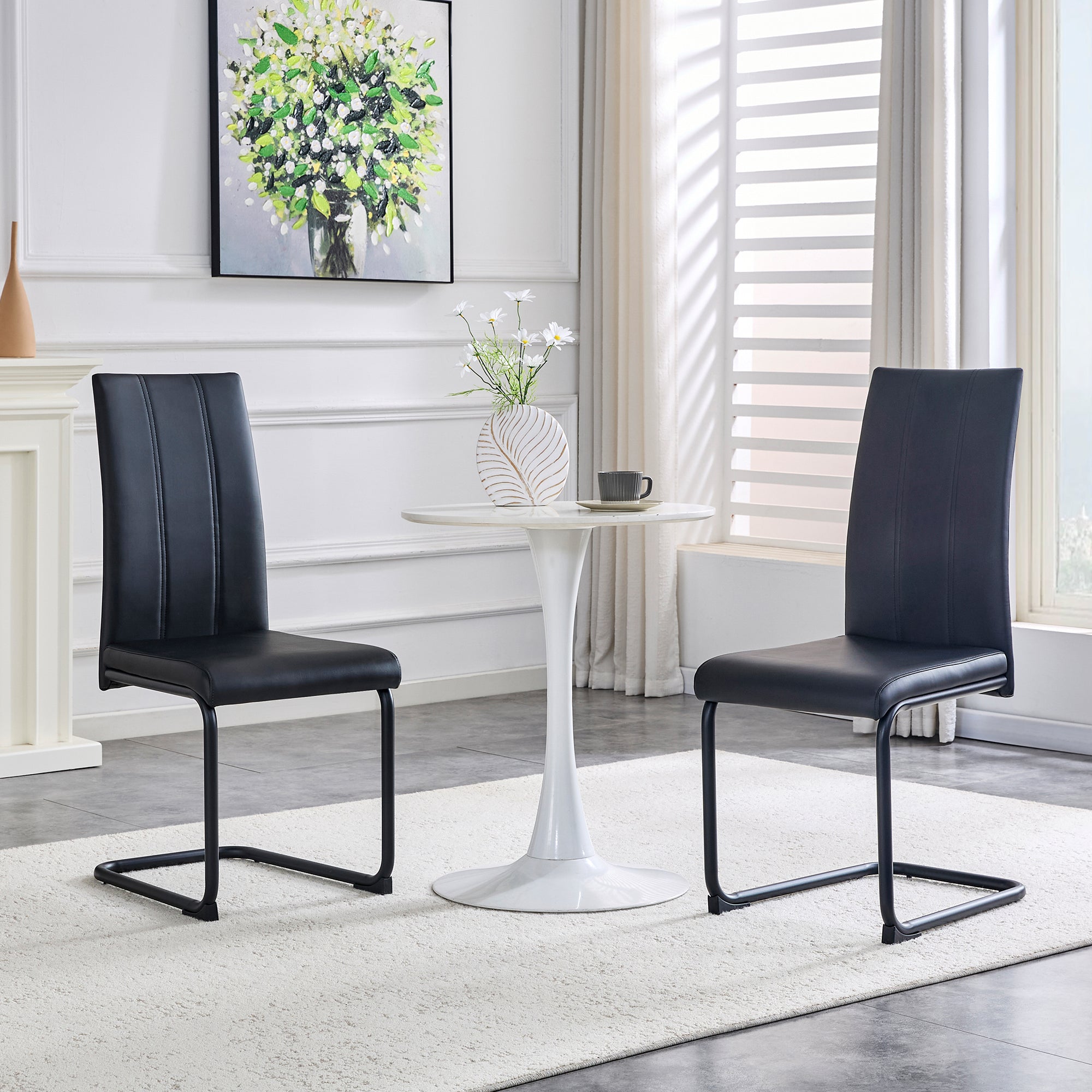 2-Pack PU Upholstered Dining Chairs